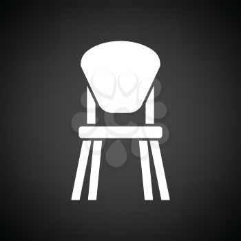 Child chair icon. Black background with white. Vector illustration.