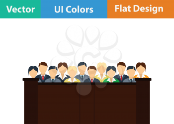 Jury icon. Flat color design. Vector illustration.