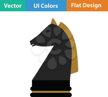 Chess horse icon. Flat color design. Vector illustration.