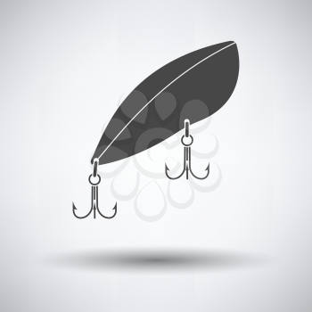 Icon of Fishing spoon on gray background, round shadow. Vector illustration.