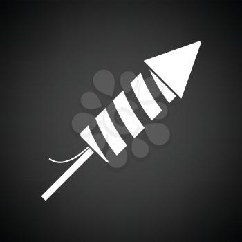 Party petard  icon. Black background with white. Vector illustration.