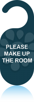 Mke up room tag icon. Shadow reflection design. Vector illustration.