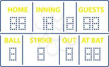 Baseball scoreboard icon. Thin line design. Vector illustration.