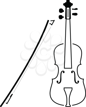 Violin icon. Thin line design. Vector illustration.