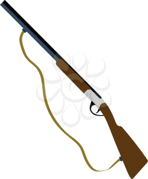 Hunt gun icon. Flat color design. Vector illustration.