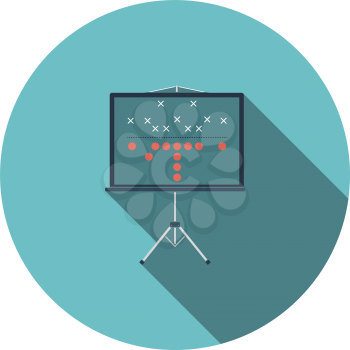 American football game plan stand icon. Flat color design. Vector illustration.
