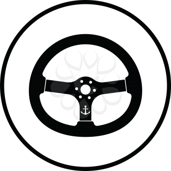 Icon of  steering wheel . Thin circle design. Vector illustration.