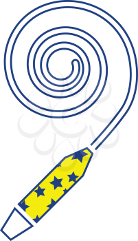 Party whistle icon. Thin line design. Vector illustration.