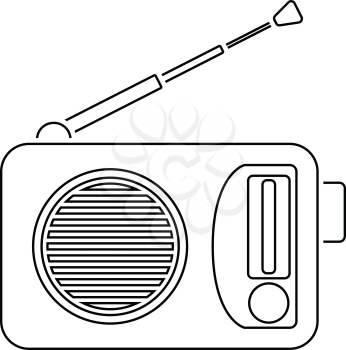 Radio icon. Thin line design. Vector illustration.