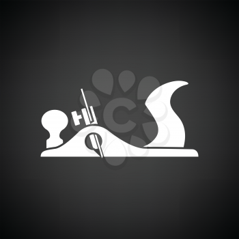 Jack-plane tool icon. Black background with white. Vector illustration.
