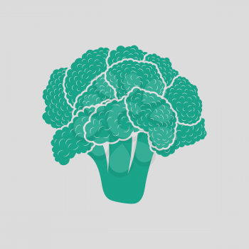 Cauliflower icon. Gray background with green. Vector illustration.
