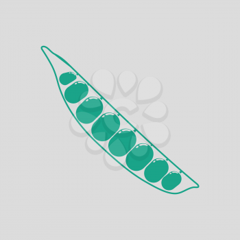 Pea icon. Gray background with green. Vector illustration.