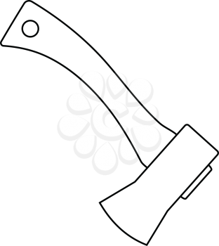Icon of camping axe. Thin line design. Vector illustration.