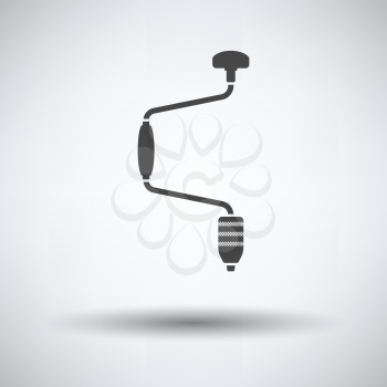 Auger icon on gray background, round shadow. Vector illustration.