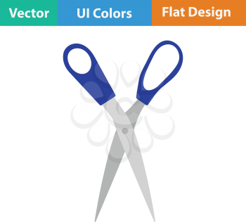 Tailor scissor icon. Flat color design. Vector illustration.