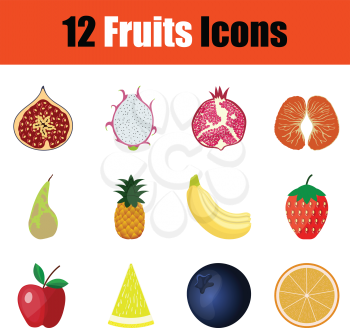 Fruit icon set. Color  design. Vector illustration.