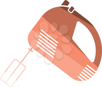 Kitchen hand mixer icon. Flat color design. Vector illustration.