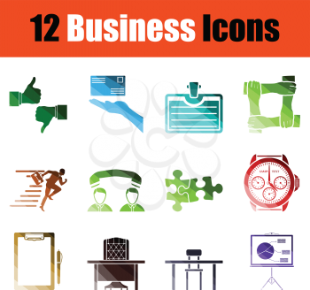 Set of Business icons. Gradient color design. Vector illustration.