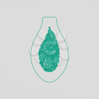 Icon of Papaya. Gray background with green. Vector illustration.