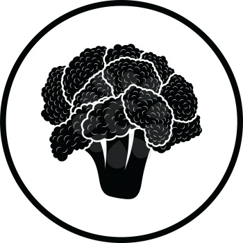 Cauliflower icon. Thin circle design. Vector illustration.