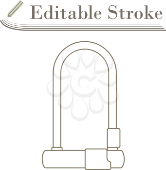 Bike Lock Icon. Editable Stroke Simple Design. Vector Illustration.