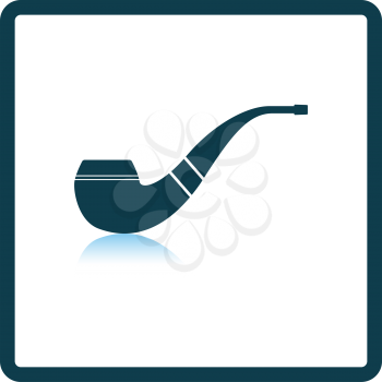 Smoking Pipe Icon. Square Shadow Reflection Design. Vector Illustration.