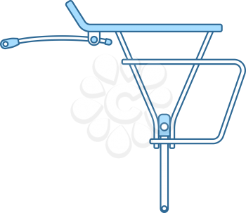Bike Luggage Carrier Icon. Thin Line With Blue Fill Design. Vector Illustration.