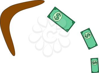 Cashback Boomerang Icon. Editable Outline With Color Fill Design. Vector Illustration.