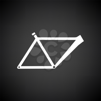 Bike Frame Icon. White on Black Background. Vector Illustration.