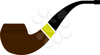 Smoking Pipe Icon. Flat Color Design. Vector Illustration.
