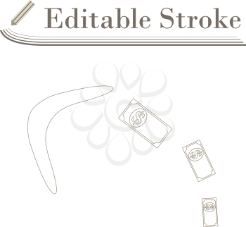 Cashback Boomerang Icon. Editable Stroke Simple Design. Vector Illustration.