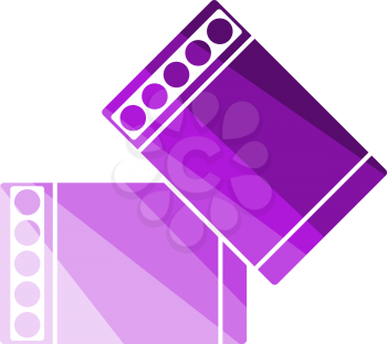 Business Cufflink Icon. Flat Color Ladder Design. Vector Illustration.
