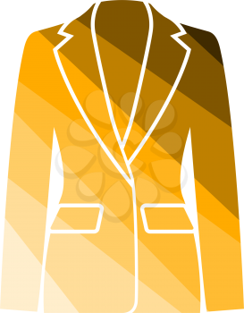 Business Woman Suit Icon. Flat Color Ladder Design. Vector Illustration.