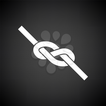 Alpinist Rope Knot Icon. White on Black Background. Vector Illustration.