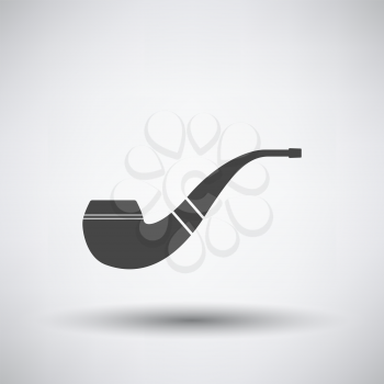 Smoking Pipe Icon. Dark Gray on Gray Background With Round Shadow. Vector Illustration.