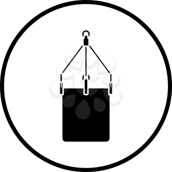 Alpinist Bucket Icon. Thin Circle Stencil Design. Vector Illustration.