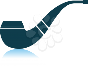 Smoking Pipe Icon. Shadow Reflection Design. Vector Illustration.