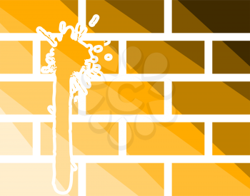 Blood On Brick Wall Icon. Flat Color Ladder Design. Vector Illustration.