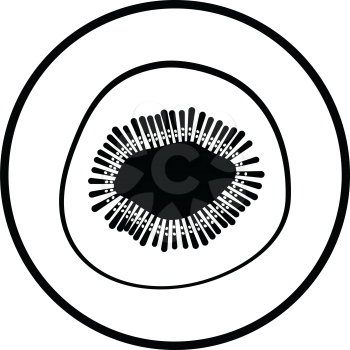 Icon of Kiwi. Thin circle design. Vector illustration.