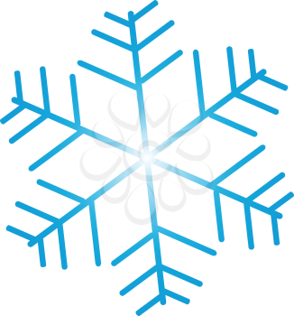 Snowflake ornate. Blue on white.  Vector illustration.
