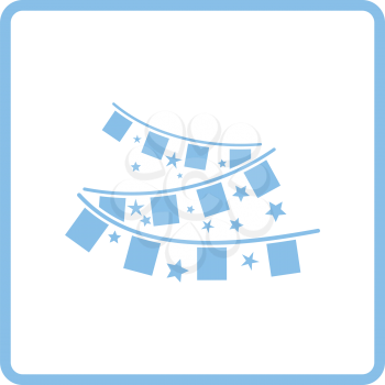 Party garland icon. Blue frame design. Vector illustration.