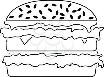Hamburger icon. Thin line design. Vector illustration.