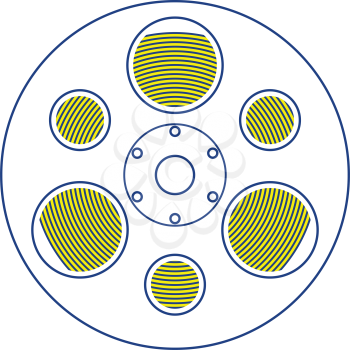 Film reel icon. Thin line design. Vector illustration.