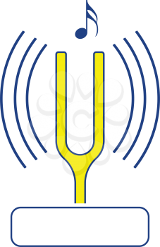 Tuning fork icon. Thin line design. Vector illustration.
