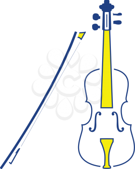 Violin icon. Thin line design. Vector illustration.