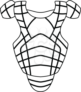 Baseball chest protector icon. Thin line design. Vector illustration.