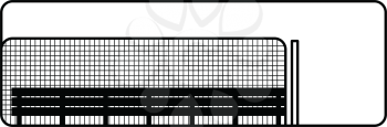 Baseball reserve bench icon. Thin line design. Vector illustration.