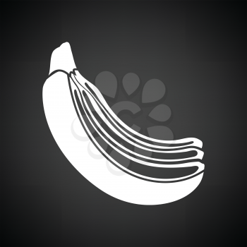 Icon of Banana. Black background with white. Vector illustration.