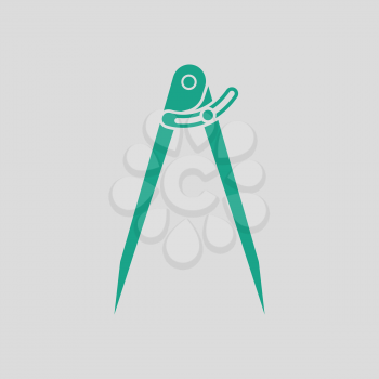 Compasses  icon. Gray background with green. Vector illustration.