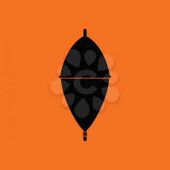 Icon of float . Orange background with black. Vector illustration.